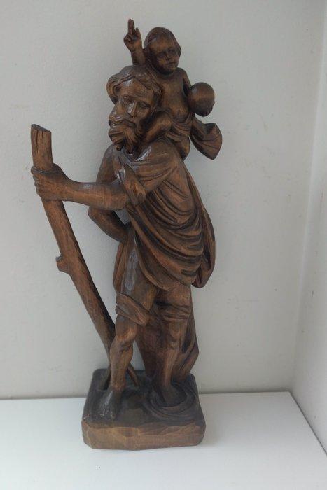 H. Senser - Sculpture, Heiliger Christopherus mit Kind - 51, Antiek en Kunst, Antiek | Boeken en Manuscripten