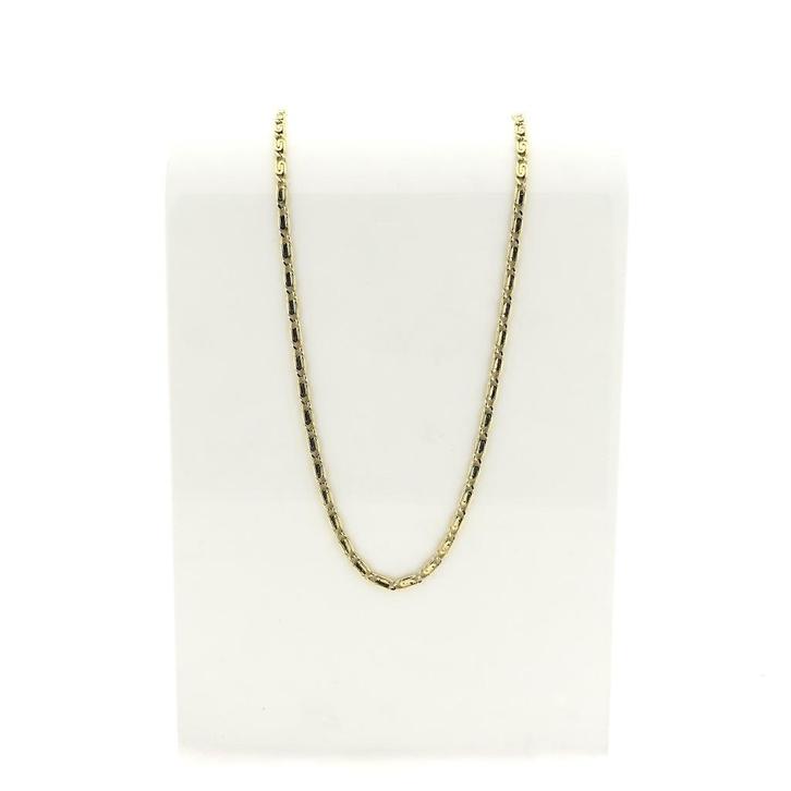 Gouden scroll schakelketting; Midas, Handtassen en Accessoires, Kettingen, Overige kleuren, Gebruikt, Goud, Ophalen of Verzenden