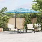 vidaXL Parasol met stalen paal 290x290x238 cm blauw, Tuin en Terras, Verzenden, Nieuw