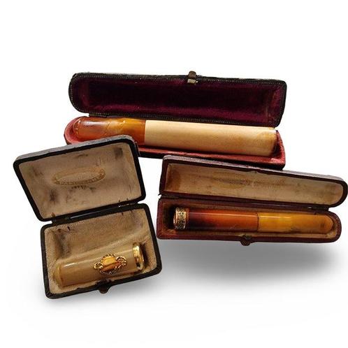 Sigarenhouder (3) - Amber - Amber, zilver, goud, Antiek en Kunst, Antiek | Zilver en Goud