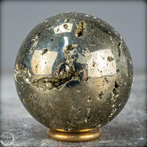 Eerste Kwaliteit Natuurlijke Gouden Pyriet Bol- 499.05 g, Antiek en Kunst, Curiosa en Brocante