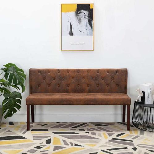 vidaXL Bankje 148,5 cm kunstsuède bruin, Huis en Inrichting, Overige Huis en Inrichting, Nieuw, Verzenden