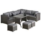 Loungeset - Allibert - Hoekstoelen – Tafel – Donkergrijs, Tuin en Terras, Ophalen of Verzenden, Nieuw