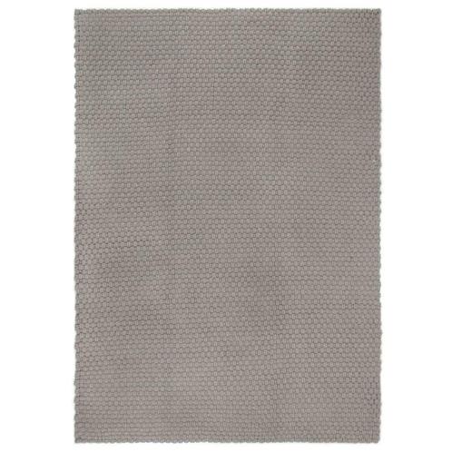 vidaXL Tapis rectangulaire Gris 200x300 cm Coton, Maison & Meubles, Ameublement | Tapis & Moquettes, Neuf, Envoi