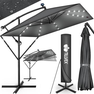 Tillvex® LED Parasol - Ø330cm - Verstelbaar - Antraciet, Verzenden