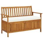 vidaXL Tuinopslagbank 120x63x84 cm massief acaciahout, Tuin en Terras, Verzenden, Nieuw