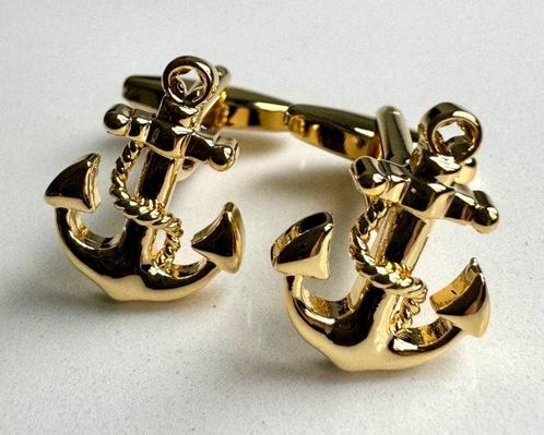 Prachtige nautische anker 9 kt gerold gouden manchetknopen -, Antiek en Kunst, Curiosa en Brocante