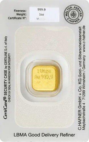 1 Troy Ounce - Or .999 - C. Hafner - Scellé & avec, Postzegels en Munten, Edelmetalen en Baren