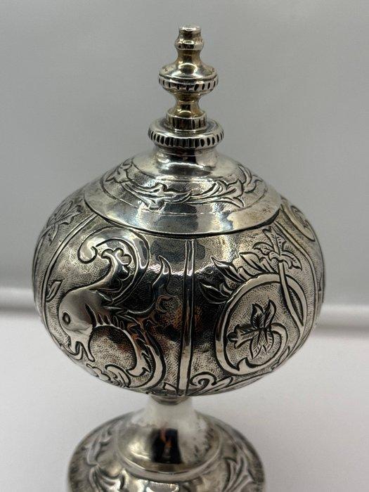 Pisside / kopje in 800 zilver, met de hand gesmeed. - .800, Antiek en Kunst, Antiek | Zilver en Goud