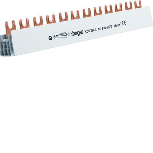 Hager Quickbusbar Kamrail - KDN280A, Bricolage & Construction, Électricité & Câbles, Envoi
