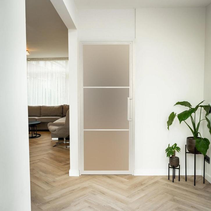 Stalen Binnendeur - Wit - 3 Vlaks - Mat glas, Bricolage & Construction, Fenêtres & Moustiquaires