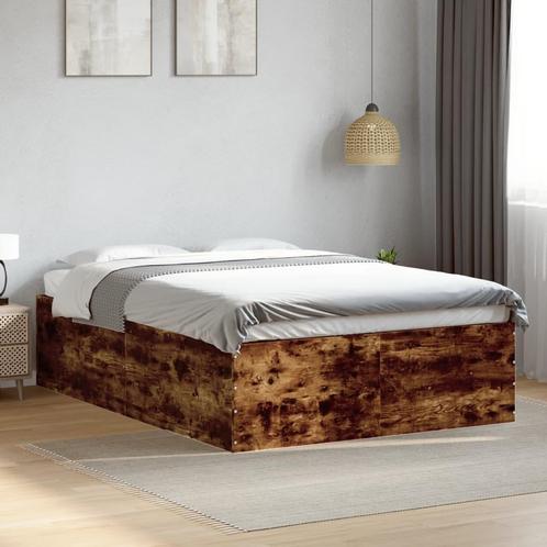 vidaXL Bedframe bewerkt hout gerookt eikenkleurig 120x200 cm, Huis en Inrichting, Slaapkamer | Bedden, Nieuw, Verzenden