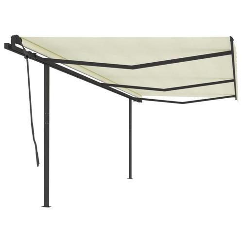 vidaXL Luifel handmatig uittrekbaar met palen 6x3,5 m, Tuin en Terras, Zonneschermen, Nieuw, Verzenden