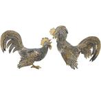 Figuur - Silver fighting roosters (2) - .915 zilver