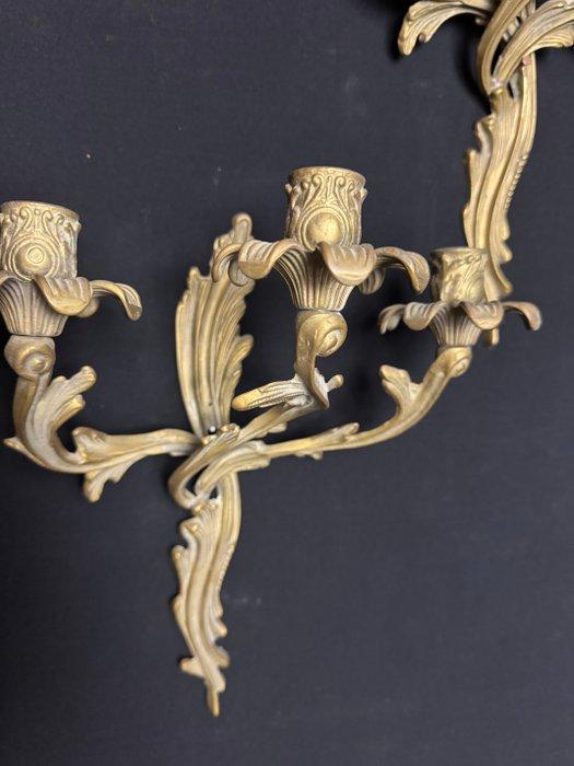 Lantaarn (2) - Messing - Set bronze wand armaturen, Antiek en Kunst, Curiosa en Brocante