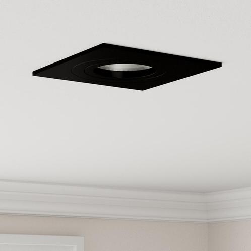 vidaXL Ingebouwde Spotlights 6 stuks Vierkant GU10 Zwart, Huis en Inrichting, Lampen | Overige, Nieuw, Verzenden