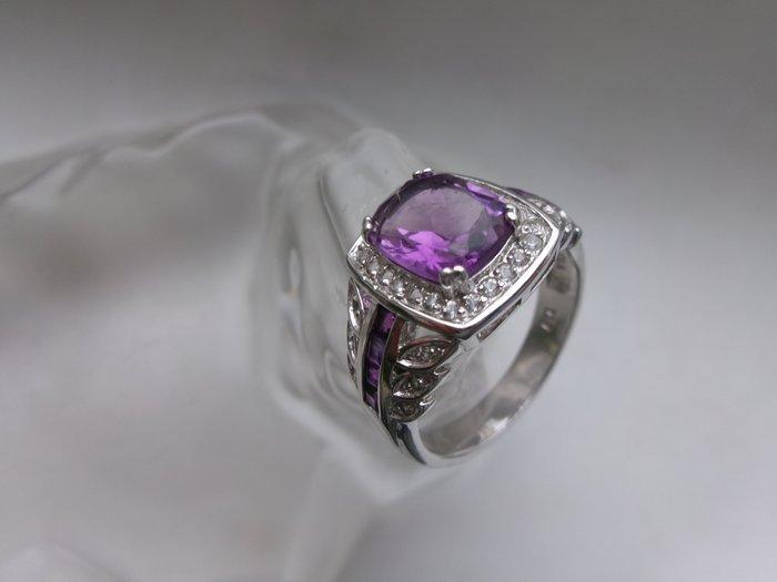 Zilver, Amethist - Ring - Art Deco-stijl, Antiek en Kunst, Kunst | Designobjecten