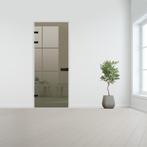 Glazen binnendeur XL voor stomp kozijn zwart beslag-Brons ge, Verzenden, Nieuw