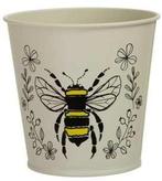 Bloemenpot Metal Flowerpot Bee bij en bloemetjes, Nieuw