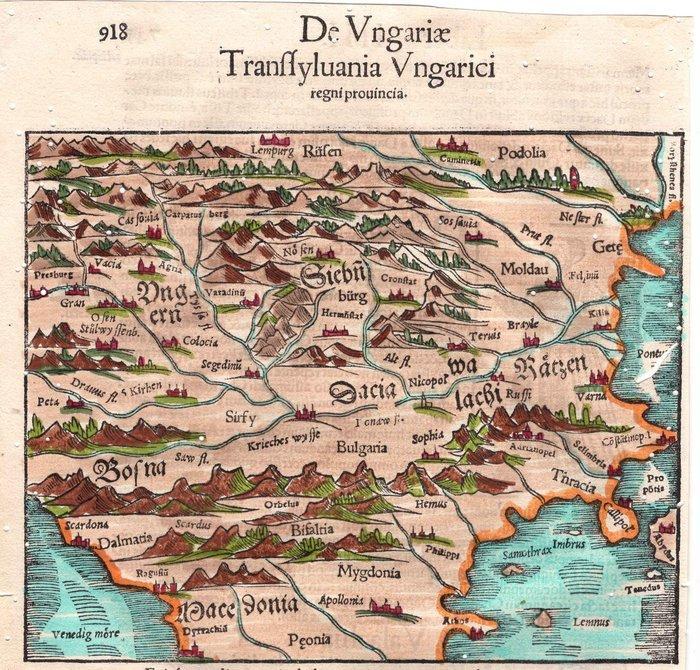 Hongarije - Kaart van Transsylvanië; Cosmographia, Boeken, Atlassen en Landkaarten