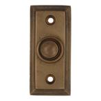 Beldrukker rechthoekig messing antiek, Nieuw, Overige materialen, Klink of Kruk