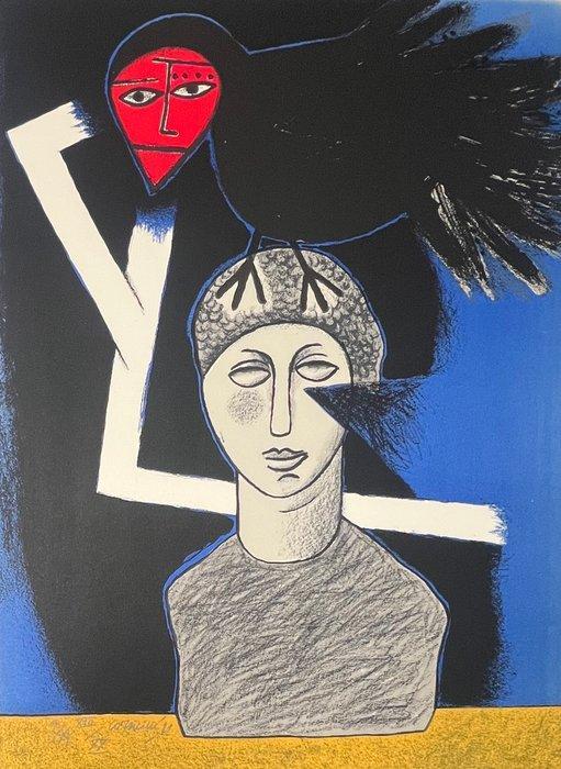 Corneille (1922-2010) - Lithographie The Raven - Le corbeau, Antiek en Kunst, Antiek | Overige Antiek