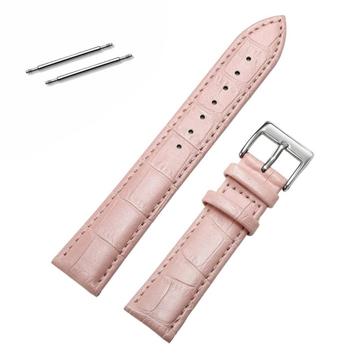 Fako® - Horlogebandje - Echt Leer - 20mm - Croco - Roze beschikbaar voor biedingen