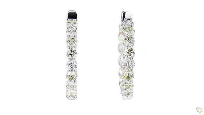 Zonder Minimumprijs - Hoepel oorbellen - 14 karaat Witgoud -, Handtassen en Accessoires, Antieke sieraden