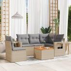 vidaXL Salon de jardin avec coussins 6pcs mélange beige, Salons de jardin, Verzenden