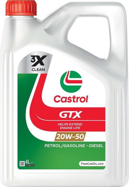 Castrol GTX 20W50 4 Liter, Auto diversen, Onderhoudsmiddelen, Ophalen of Verzenden