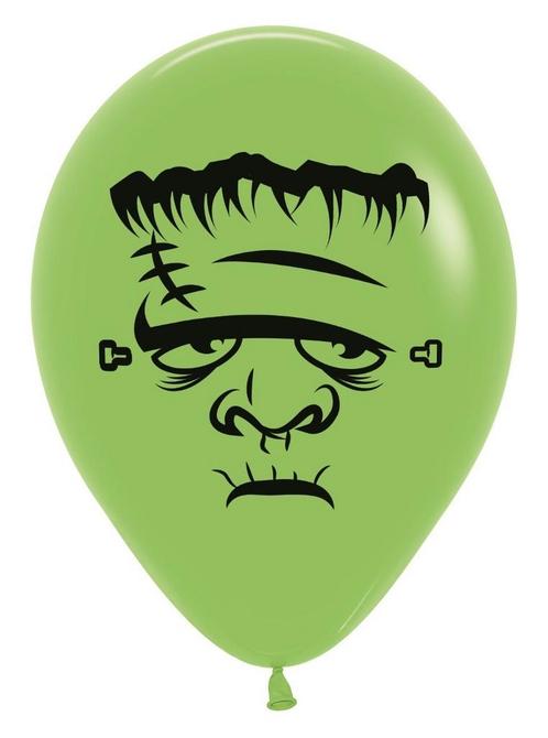Ballonnen Frankenstein Lime Green 30cm 12st, Hobby en Vrije tijd, Feestartikelen, Nieuw, Verzenden