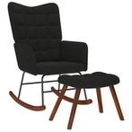 vidaXL Schommelstoel met krukje fluweel zwart, Huis en Inrichting, Stoelen, Verzenden, Nieuw