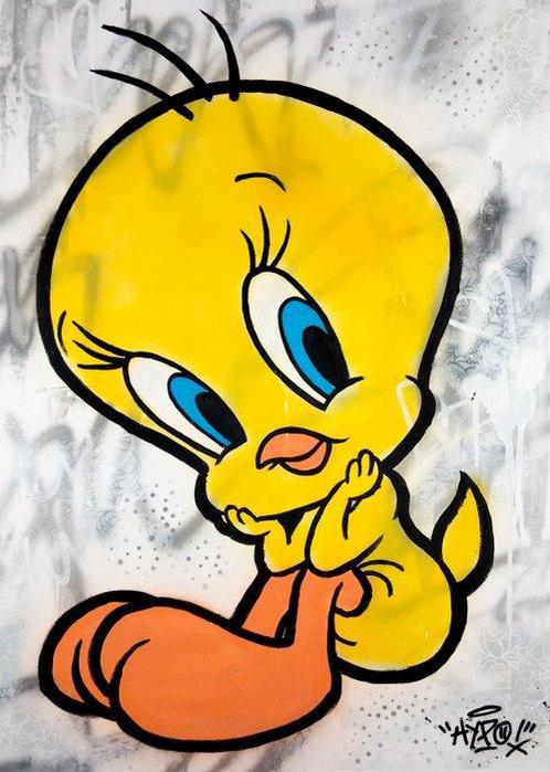 Hipo (1988) - Tweety - Take a moment for yourself (Original, Antiquités & Art, Art | Peinture | Moderne