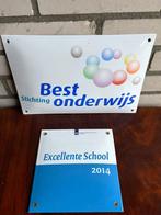 Emaille reclameborden - Set van 2 originele onderwijsborden, Antiek en Kunst