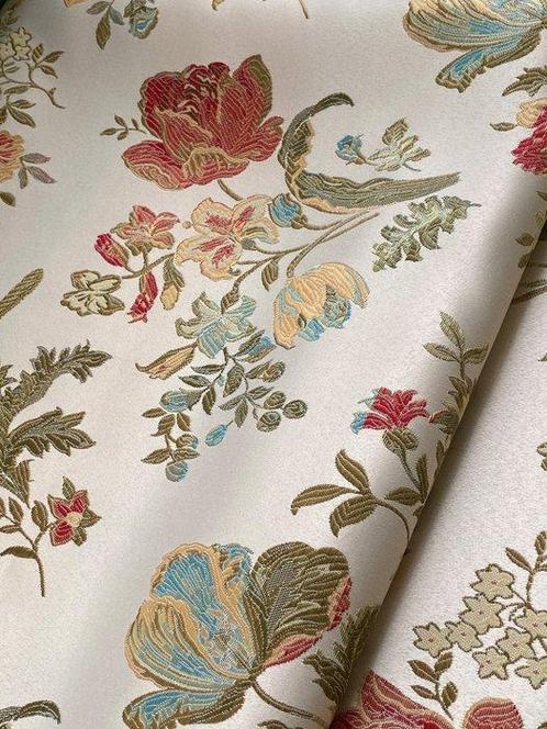 Damaststof San Leucio roomwit - Textiel - 600 cm - 140 cm, Antiek en Kunst, Curiosa en Brocante