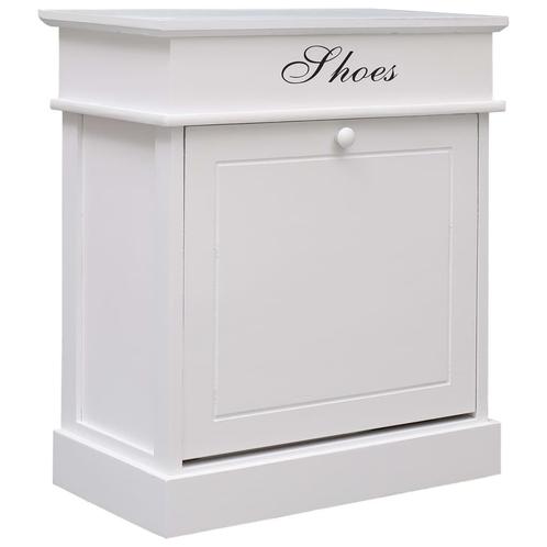 vidaXL Schoenenkast 50x28x58 cm paulowniahout wit, Huis en Inrichting, Kasten | Schoenenkasten, Nieuw, Verzenden