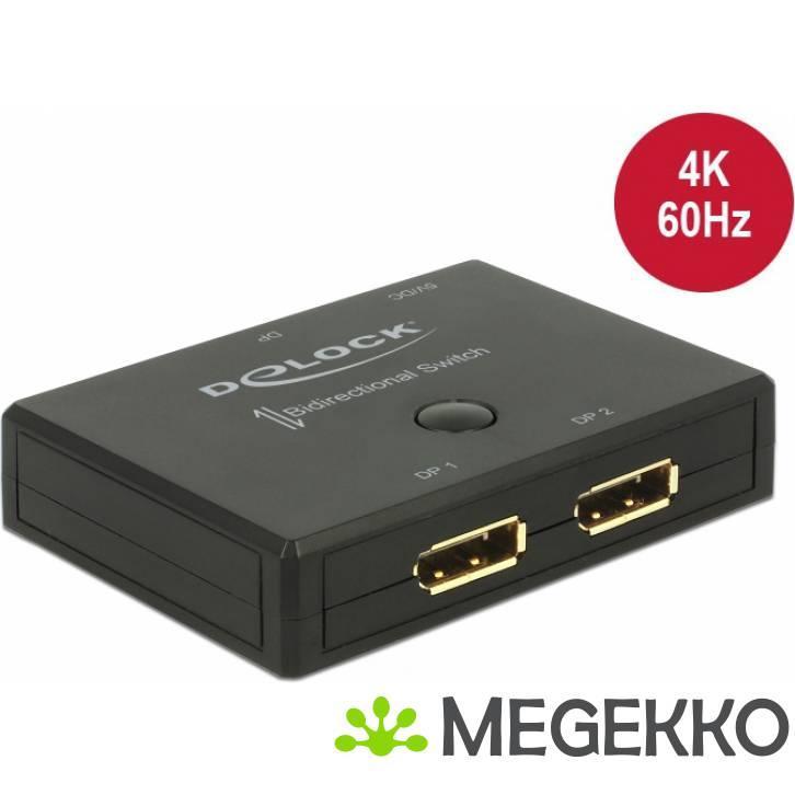 Delock 18750 DisplayPort 2 - 1 Switch bidirectioneel 4K 60, Computers en Software, Overige Computers en Software, Nieuw, Verzenden