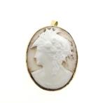 Gouden broche/hanger met camee (Hanger of bedel), Ophalen of Verzenden