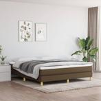 vidaXL Boxspring bed stof donkerbruin 160x200 cm, Verzenden
