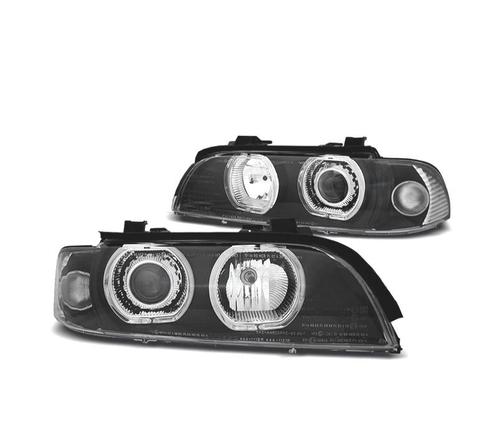 PHARES POUR BMW E39 95-00 ANGEL EYES LED FOND NOIR, Auto-onderdelen, Verlichting, Verzenden