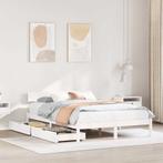 vidaXL Bedframe zonder matras massief grenenhout wit 135x190, Verzenden, Nieuw