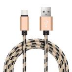 Nylon USB-C Kabel - USB-C naar USB-A - 0,25m - USBC2 - Goud, Telecommunicatie, Mobiele telefoons | Toebehoren en Onderdelen, Nieuw