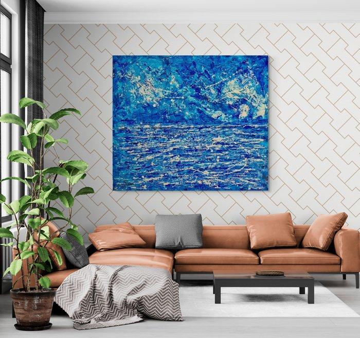 Jovan Srijemac (1962) - Symphony of the blue world - XXL, Antiek en Kunst, Kunst | Schilderijen | Modern