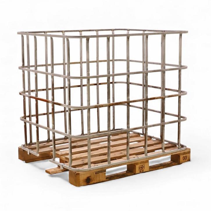 Gebruikte IBC Container IBC frame met houten pallet, Tuin en Terras, Regentonnen, Gebruikt, Ophalen of Verzenden