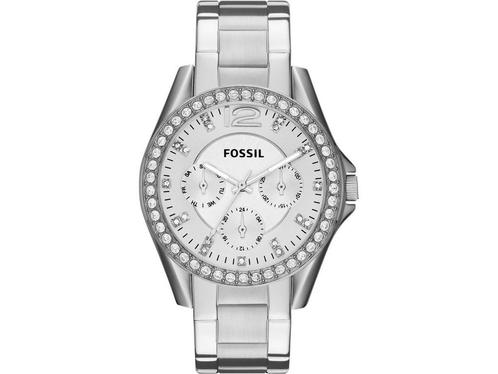 Fossil Riley ES3202 - Dameshorloge 38 mm - Zilverkleurig met, Huis en Inrichting, Woonaccessoires | Overige, Nieuw, Verzenden