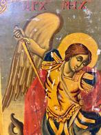 Icoon - Aartsengel Michaël, Gedateerd in 1882 en gesigneerd.