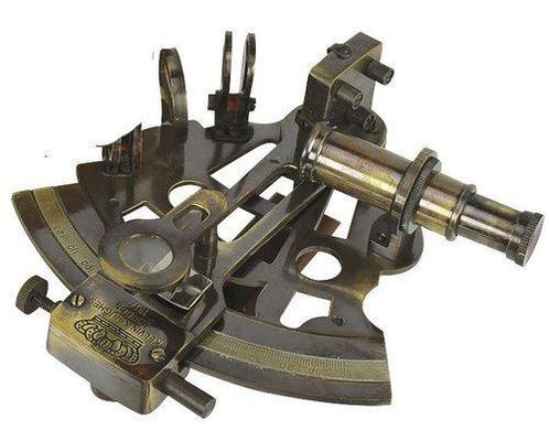 Sextant - Hout, Messing - mikrometer Sextant Messing antik-, Antiek en Kunst, Curiosa en Brocante