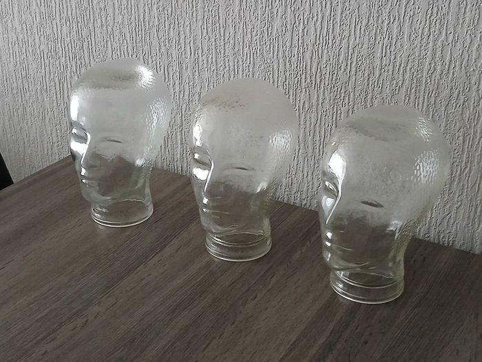 Mannequin - Vintage glazen display hoofden – in de stijl van, Antiek en Kunst, Curiosa en Brocante