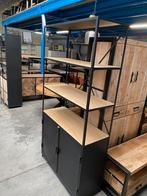Metallo boekenkast, metaal + hout (nieuw, A-keuze), Nieuw, Teakhout