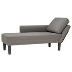 vidaXL Chaise longue met kussen corduroy stof lichtgrijs, Huis en Inrichting, Verzenden, Nieuw